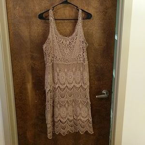 Tan lace overlay sundress